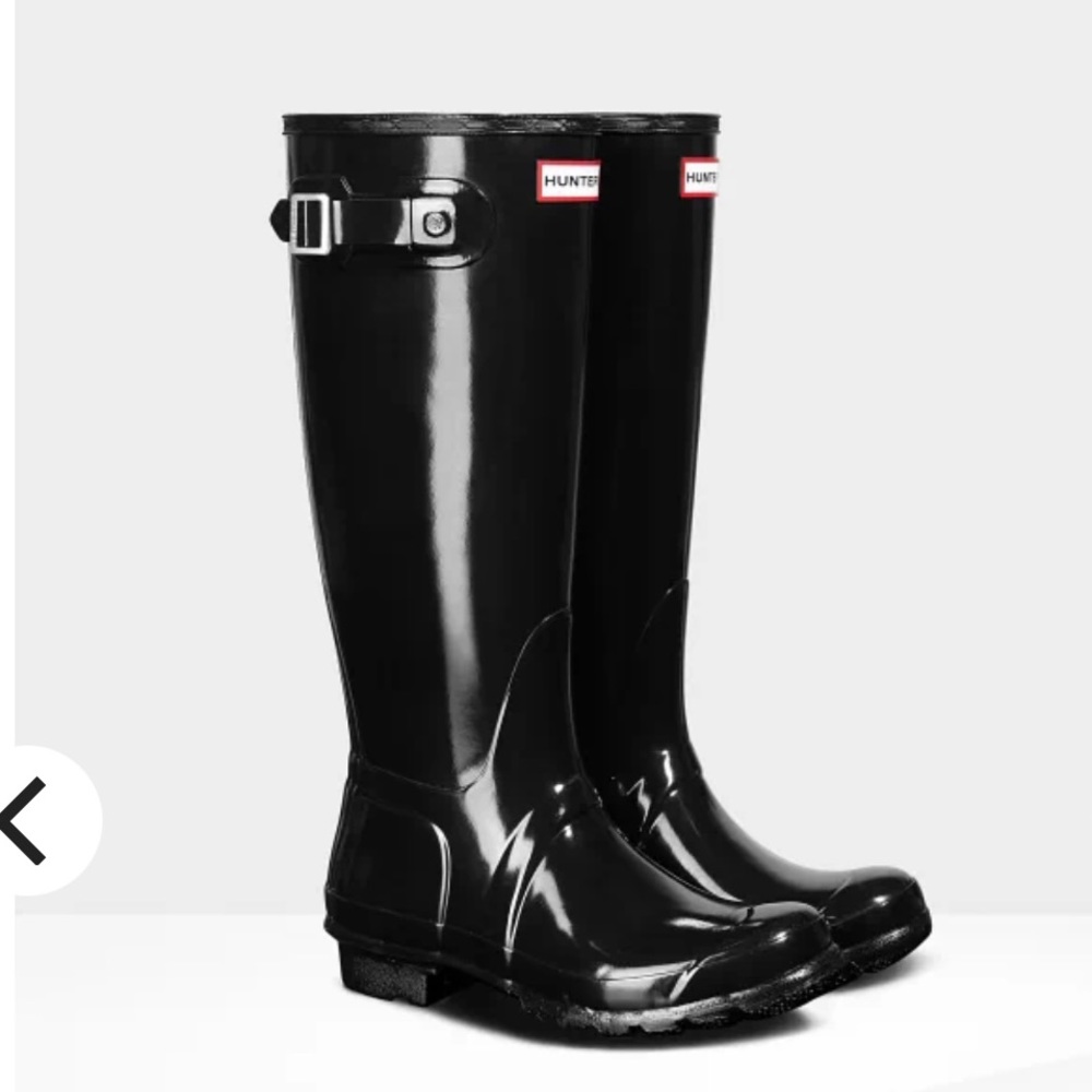 Hunter tall black rain boots